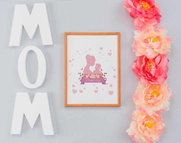 Frame Mockup With Mothers Day Concept Psd