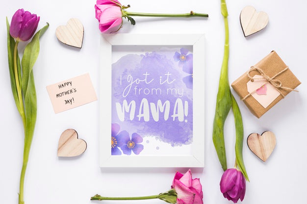Frame Mockup With Mothers Day Concept Psd