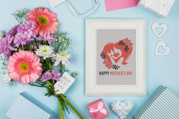 Frame Mockup With Mothers Day Concept Psd