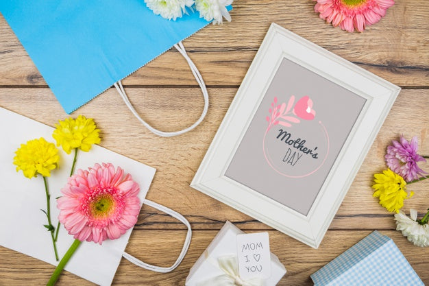 Frame Mockup With Mothers Day Concept Psd