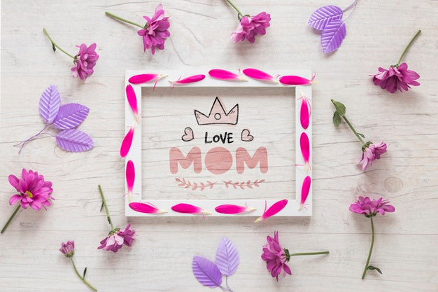 Frame Mockup With Mothers Day Concept Psd