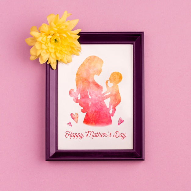 Frame Mockup With Mothers Day Concept Psd