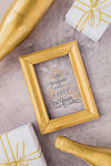 Frame Mockup With New Year Decoration Psd