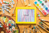 Frame Mockup With Paint Materials Psd
