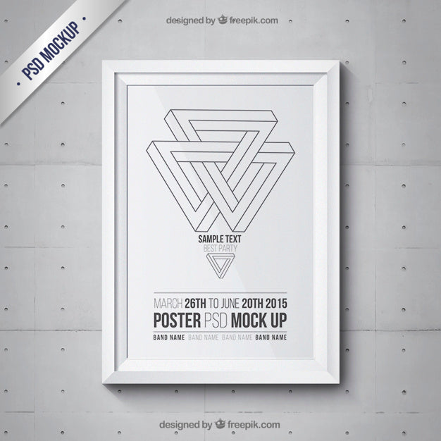 Frame Mockup With Party Poster Psd