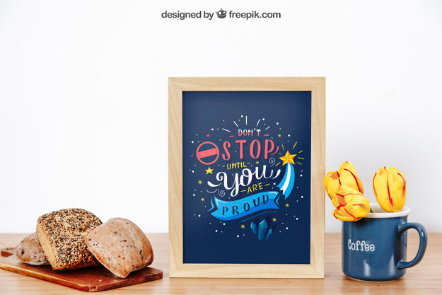 Frame Mockup With Rolls Psd