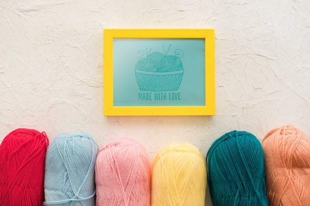 Frame Mockup With Sewing Concept Psd