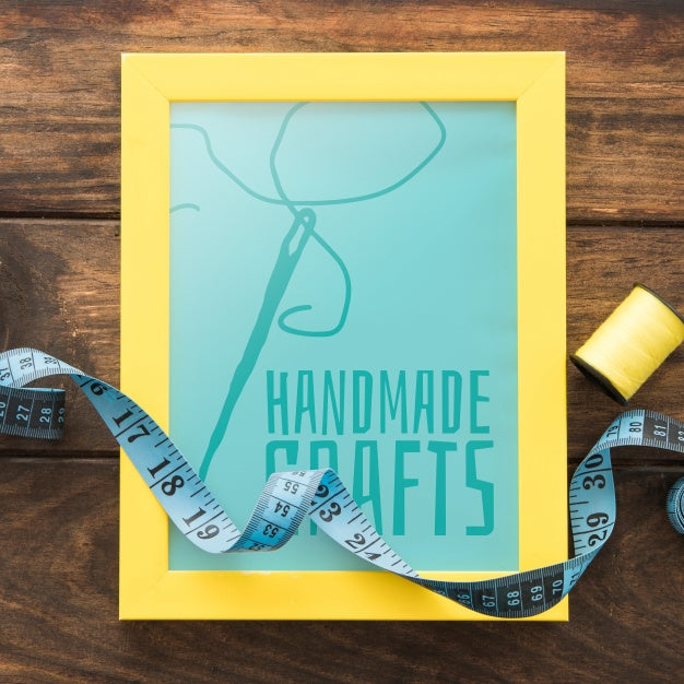 Frame Mockup With Sewing Concept Psd