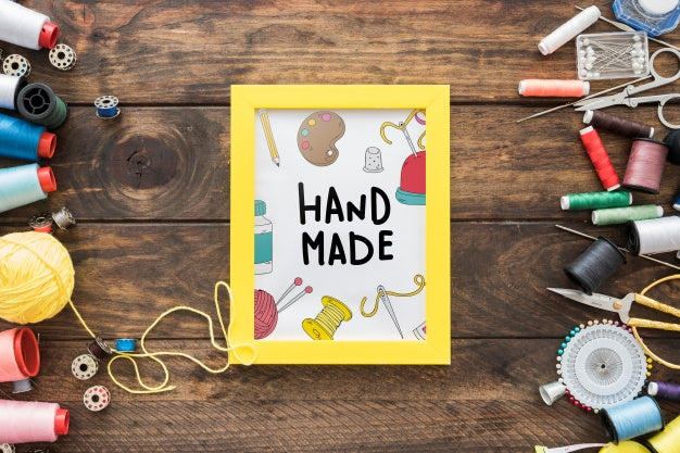 Frame Mockup With Sewing Concept Psd
