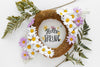 Frame Mockup With Spring Flowers Psd