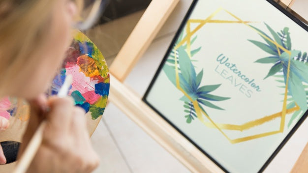 Frame Mockup With Studio Art Concept Psd