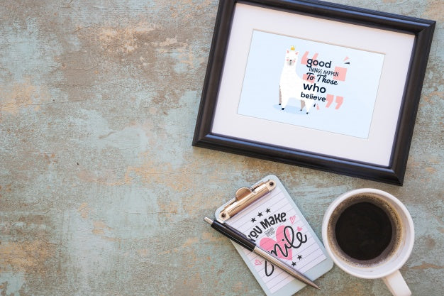 Frame Mockup With Travel Concept Psd