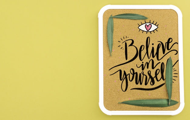 Frame Mockup With Tropical Leaves Psd