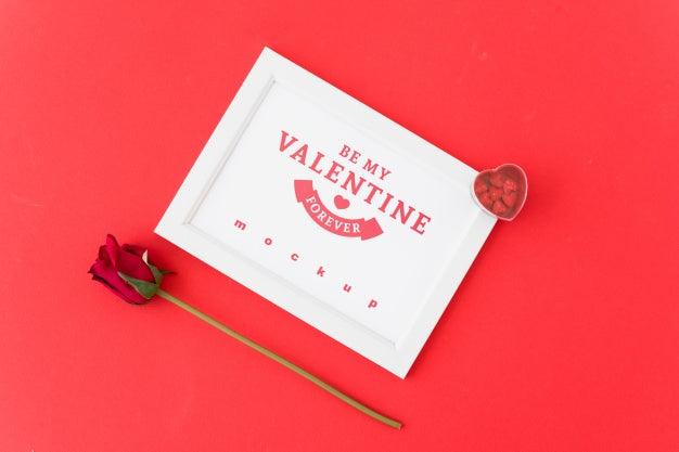 Frame Mockup With Valentine Concept Psd