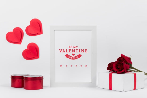Frame Mockup With Valentine Concept Psd