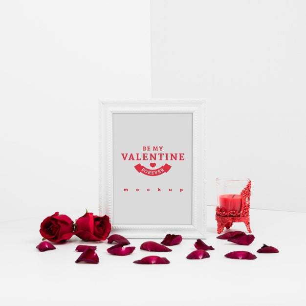 Frame Mockup With Valentine Concept Psd