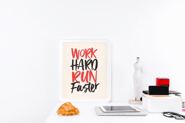 Frame Mockup With Workspace Concept Psd