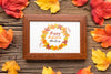 Frame Of Autumnal Leaves Psd