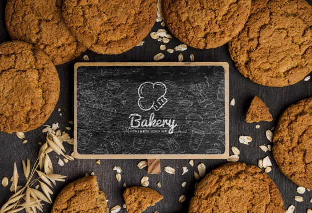 Frame Of Biscuits On Table Psd