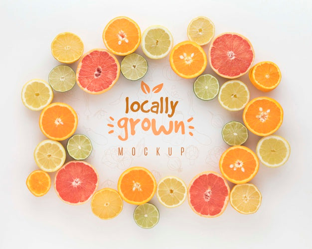 Frame Of Citrus Fruits Psd
