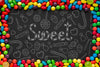 Frame Of Colorful Candies Psd