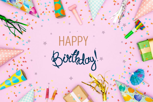 Frame Of Decorations For Birthday Party Psd