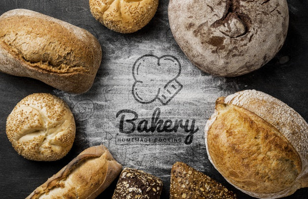 Frame Of Fresh Bread Assortments Psd