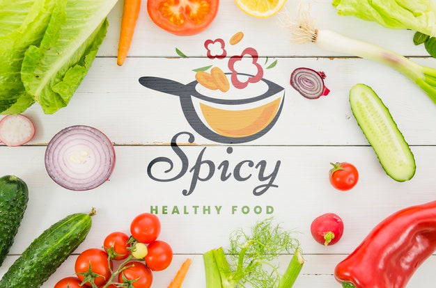 Frame Of Fresh Vegetables Mock-Up Psd