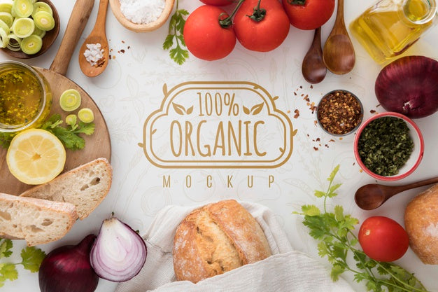 Frame Of Organic Vegetables Psd