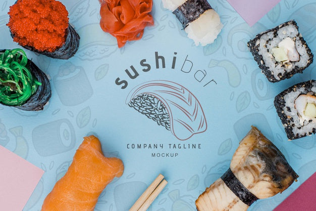 Frame Of Sushi Rolls Psd