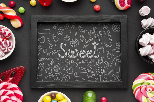 Frame Of Tasty Candies Psd