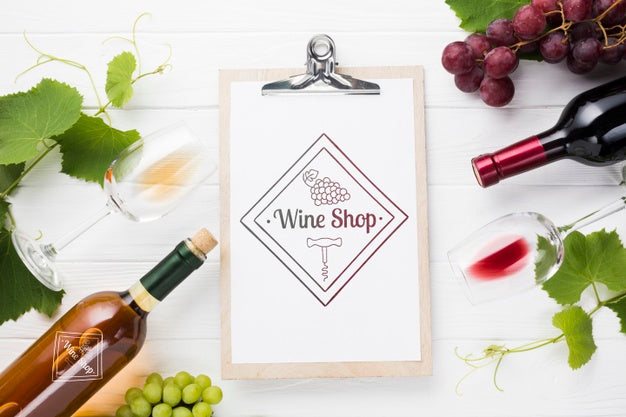 Frame Of Wine Bottles And Grapes Psd