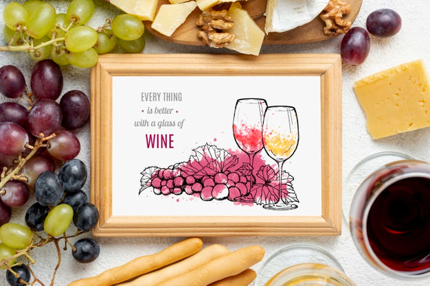 Frame Of Wine Bottles With Frame Psd