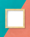 Frame On A Two Toned Wall Psd