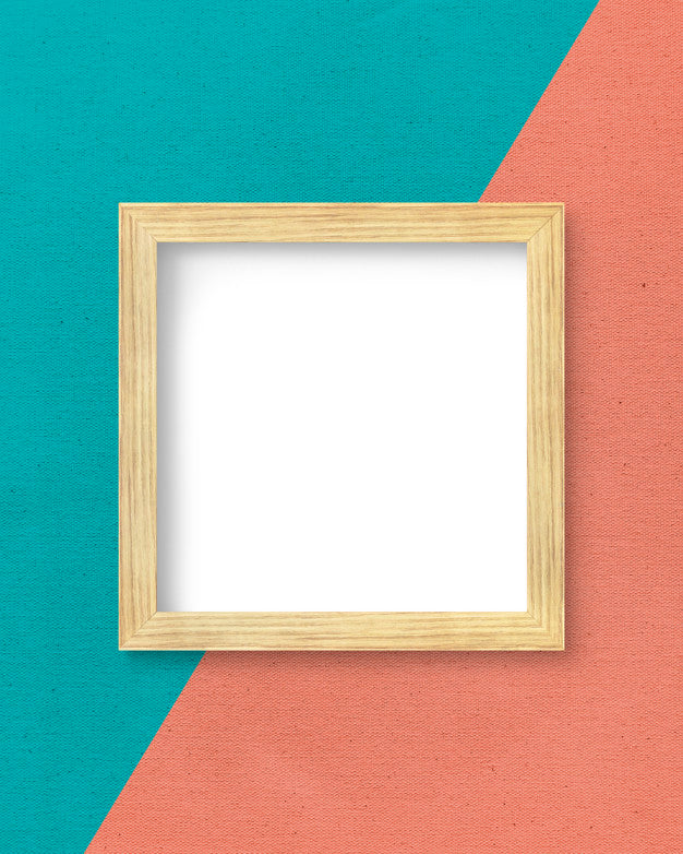 Frame On A Two Toned Wall Psd