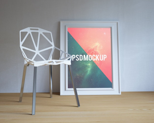 Frame On Floor Mock Up Psd