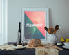 Frame On Table With Food Mock Up Psd