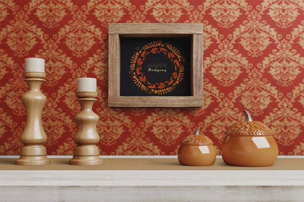 Frame On Wall With Thanksgiving Message Psd