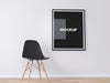 Frame On White Wall And Chair Mock Up Design Psd