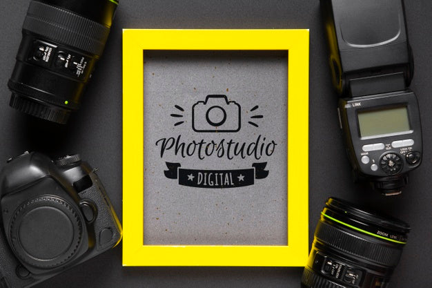 Frame Surrounded By Cameras Psd