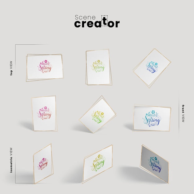 Frame View Of Spring Scene Creator Psd