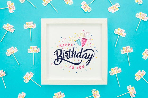 Frame With Birthday Message Mock-Up Psd