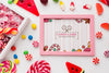 Frame With Candy Collection Psd