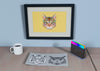Frame With Cat And Sheet Sketch Beside Psd