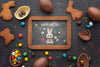 Frame With Chocolate Cookies Psd