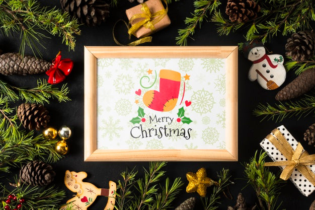 Frame With Christmas Theme On Coronet Psd
