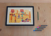 Frame With Colorful Draw With Markers Psd