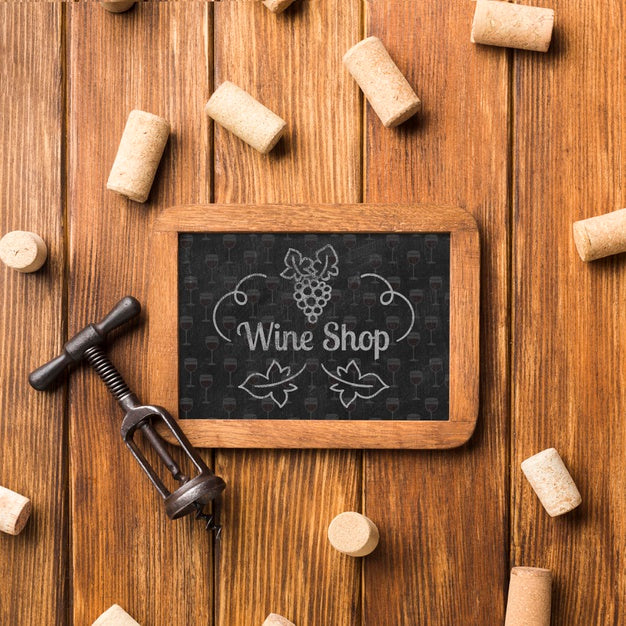 Frame With Corkscrew And Stoppers Psd