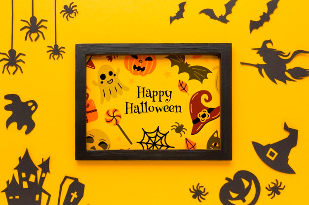 Frame With Halloween Drawing Psd
