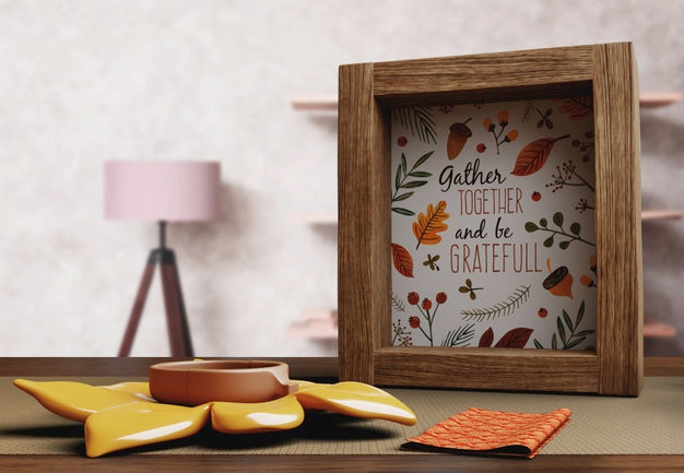 Frame With Happy Thanksgiving Day Message Psd
